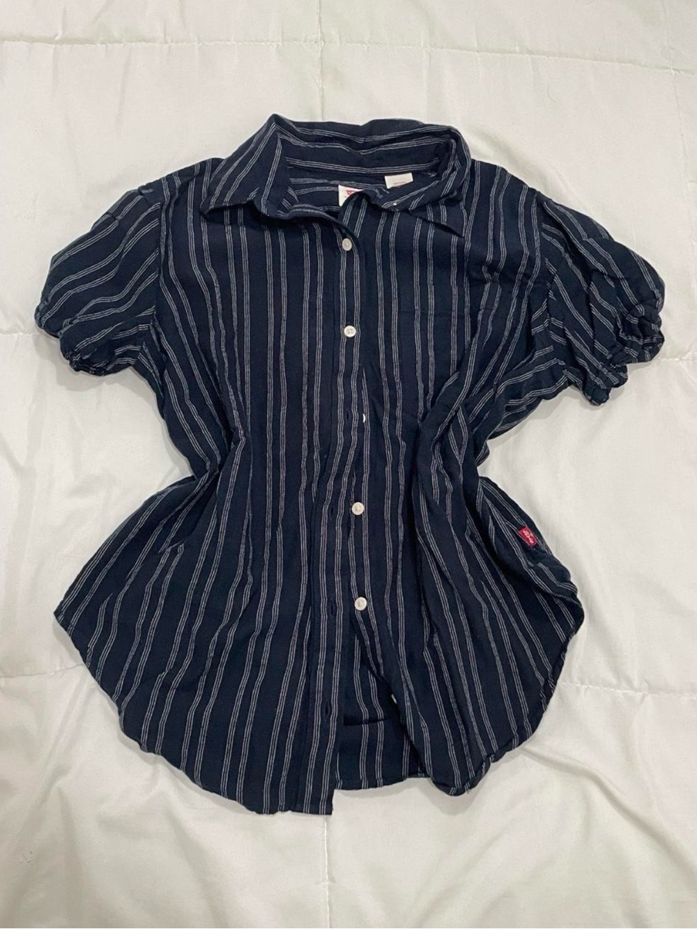 Levi’s Y2K Blue Stripe Button-Up Top